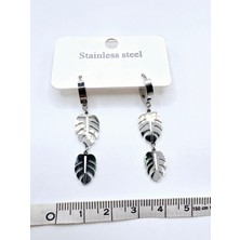 Stainless Steel Yaprak Sallantılı Çelik Küpe