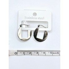 Stainless Steel Geometrik Desenli Çelik Küpe