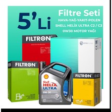 Filtron Citroen Jumper 2.2 BlueHDi Dizel Filtre Bakım Seti Shell Motor Yağlı (2019-2024) 5 Li