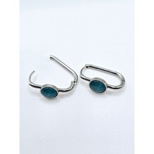Stainless Steel Taş Detaylı Çelik Küpe