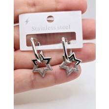 Stainless Steel Yıldız Sallantılı Çelik Küpe