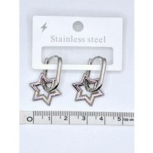 Stainless Steel Yıldız Sallantılı Çelik Küpe