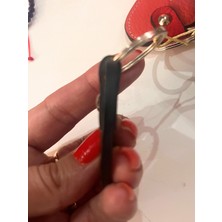 Pinkylola Design Pinkylola Design-Aşk Model Kalp Taba Hakiki Deri ,anahtarlık , Çanta Süsü ,charm