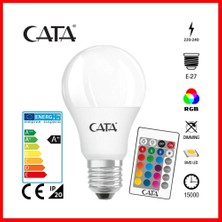 Cata Rgb LED Ampul Kumandalı Kontrol Edilebilir E27 9 W 6400 K, A+
