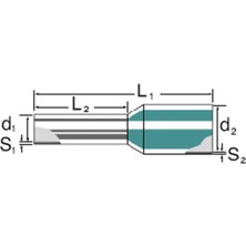 weidmüller 9019270000 16 Mm² Mavi İzoleli Kablo Yüksük (18 mm Uç Uzunluğu) 100 Adet