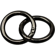 Tahtakale Toptancı Yaylı Çanta Halkası Mekanizmalı Halka 2.7 cm  (10 Adet)  Siyah