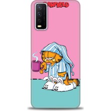 Vivo Y20S Kılıf Hd Baskılı - Garfield + 9h Nano Ekran Koruyucu