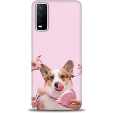 Vivo Y20S Kılıf Hd Baskılı - Sevimli Köpek + 9h Nano Ekran Koruyucu