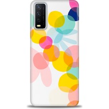 Vivo Y20 Kılıf Hd Baskılı - Color Flowers + 9h Nano Ekran Koruyucu