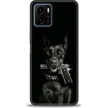 Vivo Y15S Kılıf Hd Baskılı - Tabanca ve Köpek + 9h Nano Ekran Koruyucu