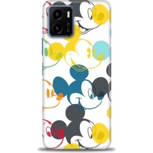 Vivo Y33S Kılıf Hd Baskılı - Renkli Mickey Mouse + 9h Nano Ekran Koruyucu