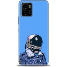 Vivo Y15S Kılıf Hd Baskılı - Mavi Astronot + 9h Nano Ekran Koruyucu