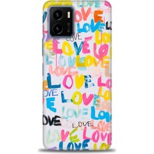 Vivo Y33S Kılıf Hd Baskılı - Renkli Love + 9h Nano Ekran Koruyucu