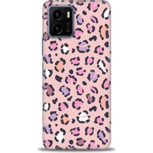 Vivo Y33S Kılıf Hd Baskılı - Pembe Leopar + 9h Nano Ekran Koruyucu