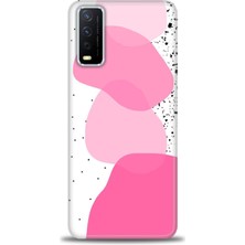 Vivo Y11S Kılıf Hd Baskılı - Pembe Beyaz Siyah + 9h Nano Ekran Koruyucu