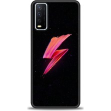 Vivo Y20 Kılıf Hd Baskılı - Pembe Şimşek + 9h Nano Ekran Koruyucu