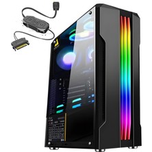 SNT Hunter LS C2 Mid Tower Atx Gaming 2 x Argb Fanlar ve Kontrolcü Dahil Masaüstü Bilgisayar Kasası (POWER YOK)