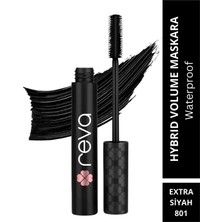 Reva Hacim Veren Hibrit Maskara - Hybrid Volume Mascara Extra Black - No:801- Vegan & Temiz Içerik