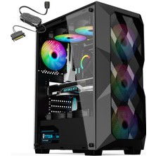 SNT B200 Mid Tower Atx Gaming 4 x Argb x Argb Fanlar ve Kontrolcü Masaüstü Bilgisayar Kasası (POWER YOK)