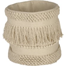Eglo 426519 "toyama" Krem Beyaz Pamuk Fırfırlı Sepet 25CM Yüksekliğinde 25CM Çapında