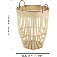 Eglo 426512 "naraha" Doğal Ahşap Sepet 50CM Yüksekliğinde 36CM Çapında