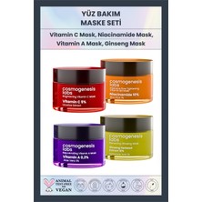 Cosmogenesis Labs Yüz Bakım Maske Seti 4'lü - Yenileyici Sıkılaştırıcı Ginseng Nemlendirici Vitamin C Aydınlatıcı