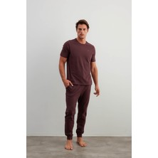 Erkek Pamuklu Kısa Kollu Uzun Pijama Takımı