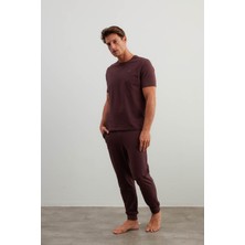 Erkek Pamuklu Kısa Kollu Uzun Pijama Takımı