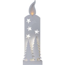 Eglo 650-18 "Grandy" Beyaz Ahşap Led Mum 50cm Yüksekliğinde 8cm Çapında