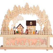 Eglo 270-56 "Rosenheım" 15 Ledli Doğal Ahşap Dekoratif Aydınlatma 40cm Yüksekliğinde 43cm Uzunluğunda