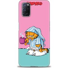 Oppo A92 Kılıf Hd Baskılı - Garfield + 9h Nano Ekran Koruyucu