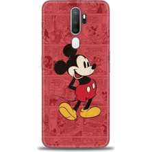 Oppo A9 2020 Kılıf Hd Baskılı - Kırmızı Mickey + 9h Nano Ekran Koruyucu