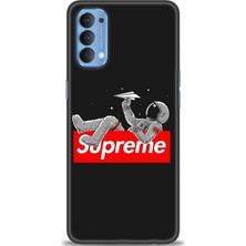 Oppo Reno 4 Kılıf Hd Baskılı - Supreme + 9h Nano Ekran Koruyucu