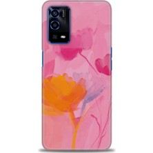 Oppo A55 Kılıf Hd Baskılı - Turuncu Pembe + 9h Nano Ekran Koruyucu