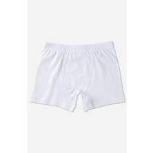 Baykar Erkek Çocuk Pamuklu Düz Boxer 3'lü Set 3310 Beyaz