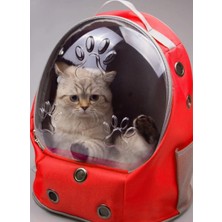 AlaPet Ufo Astronot Kedi Taşıma Çantası - 7 Hava Kanallı Pati Desenli 47X40X35CM (15KG)