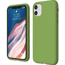 Apple iPhone 11 İnce Mat Silikon Kılıf Yeşil
