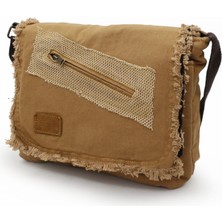 Old Cotton Cargo 7136M Camel Sarı Deve Tüyü Günlük Omuz Postacı Pamuk Kanvas Okul  Seyahat Çantası