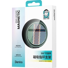 Benks Magnetik Özellikli 360 Dönebilen Passion Green 600D Kevlar Tasarımlı Parmak Ring Stand Yeşil