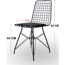 Nur Metal Tel Sandalye - Mutfak Sandalyesi - Kafe - Bahçe - Ofis Sandalyesi