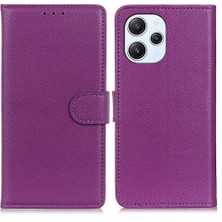 LR Joyful Xiaomi Redmi 12 4g Cüzdan Stand Kapağı Klasik Litchi Doku Pu Deri Deri Şok Geçirmez Telefon Kılıfı (Yurt Dışından)