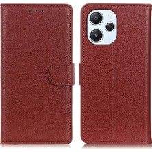 LR Joyful Xiaomi Redmi 12 4g Cüzdan Stand Kapağı Klasik Litchi Doku Pu Deri Deri Şok Geçirmez Telefon Kılıfı (Yurt Dışından)