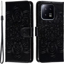 LR Joyful Xiaomi 13 Pu Deri Cüzdan Stand Telefon Kılıfı Mandala Çiçeği Dalgalanan Dalgalı Kapak (Yurt Dışından)