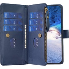 LR Joyful Xiaomi Redmi 9A Fingerprint Anti-Farerint Telefon Kapağı Fermuarlı Pu Deri Cüzdan Stand Telefon Kılıfı (Yurt Dışından)