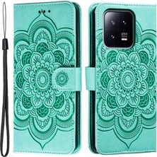 LR Joyful Xiaomi 13 Pu Deri Cüzdan Stand Telefon Kılıfı Mandala Çiçeği Dalgalanan Dalgalı Kapak (Yurt Dışından)