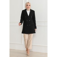 Klasik Çizgili Blazer Ceket Siyah 6110