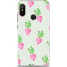 Kılıf Evreni Xiaomi Mi A2 Lite Kılıf Hd Baskılı Kılıf - Pembe Havuçlar + 9h Nano Ekran Koruyucu