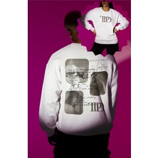 Fuddy Moda Unisex Ttpd Albüm Sırt Baskılı Kapüşonsuz Sweatshirt, Oversize Taylor Swift Baskılı Sweat