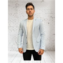 Vad Açık Gri Dokulu Erkek Blazer Spor Ceket 1412