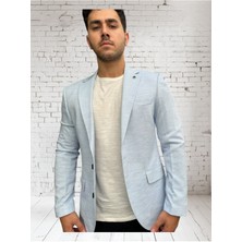 Vad Açık Gri Dokulu Erkek Blazer Spor Ceket 1412
